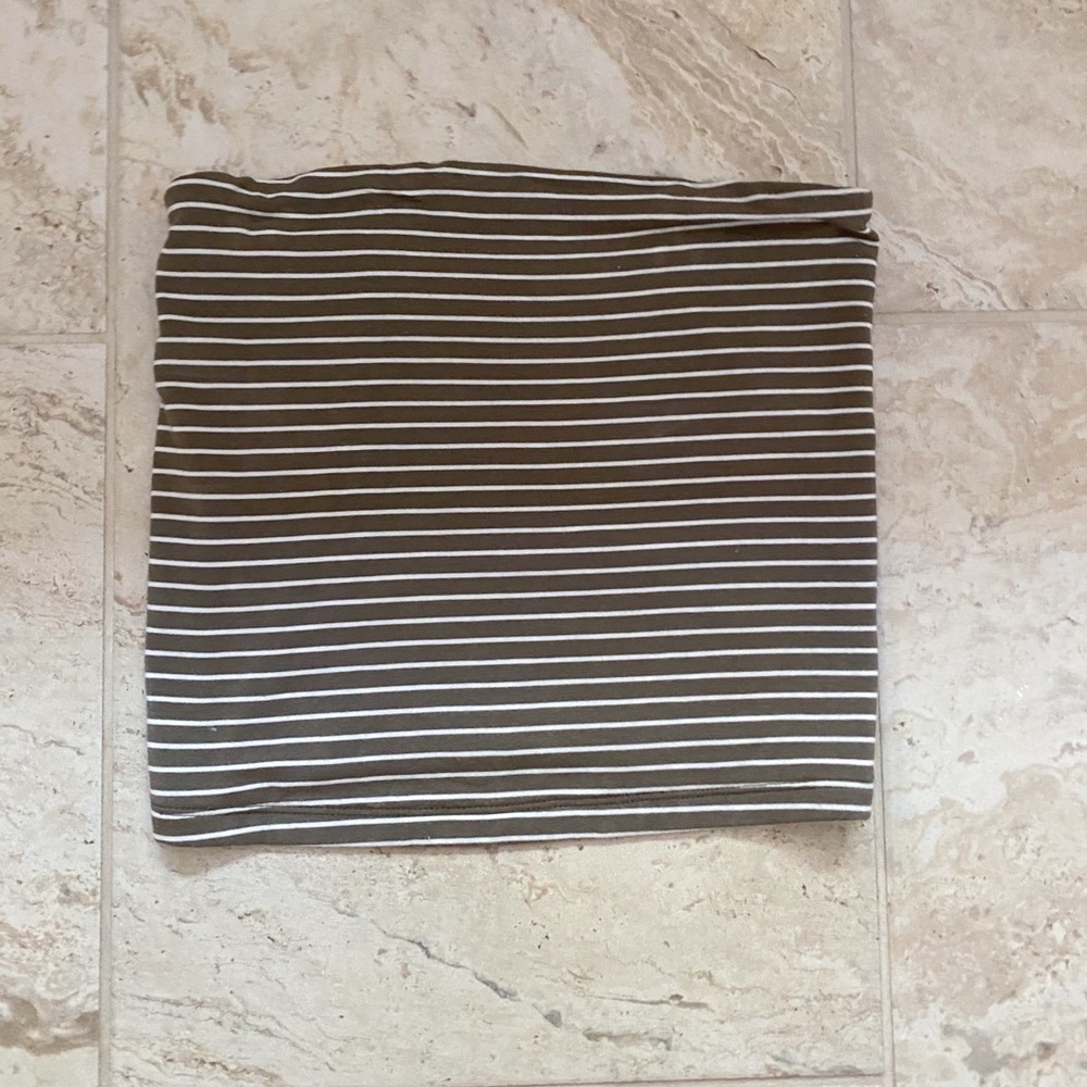 American Eagle Olive Striped Tube Top